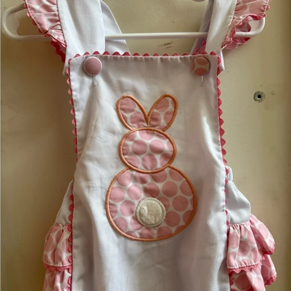 Shrimp & Grits Ruffle Butt Bunny Romper